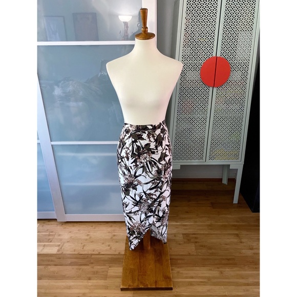 G.I.L.I. Wrap Front Maxi Skirt in Olive Floral - Picture 1 of 8